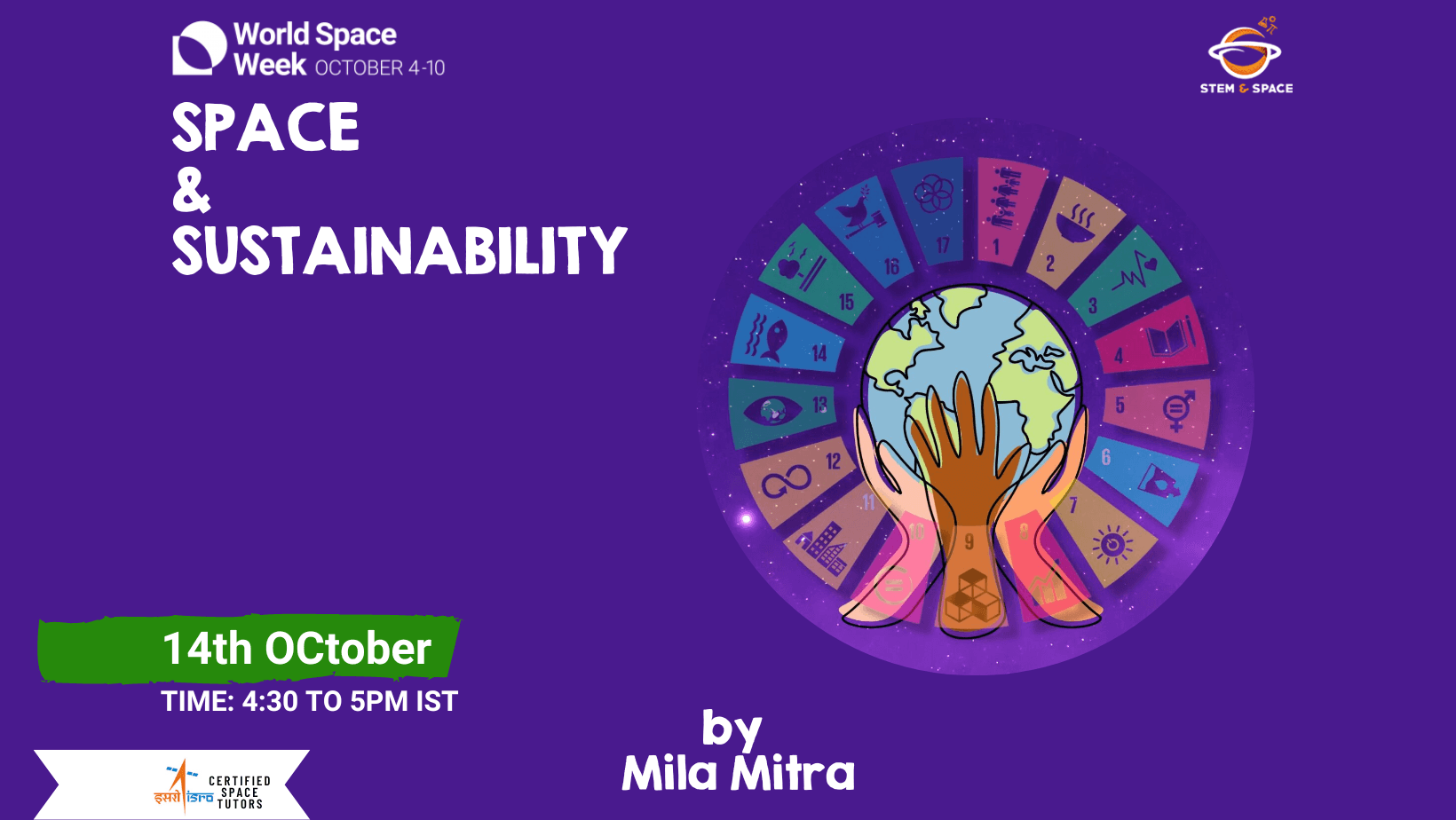 Space & Sustainability-Talk by Dr. Mila Mitra